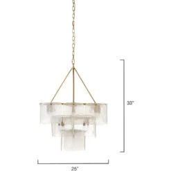 Perignon 24 Light 25 Inch Melted Ice Glass & Antique Brass Three Tier Chandelier Ceiling Light 11 Perignon 24 Light 25 Inch Melted Ice Glass & Antique Brass Three Tier Chandelier Ceiling Light -Home Lighting 5peri chab 2