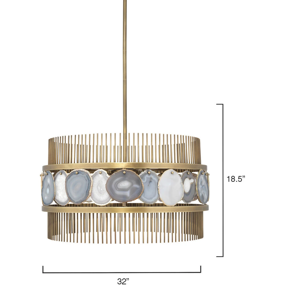 Upsala 8 Light 32 Inch Pale Lavender Agate & Antique Brass Chandelier Ceiling Light 7 Upsala 8 Light 32 Inch Pale Lavender Agate & Antique Brass Chandelier Ceiling Light - Image 5