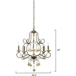 Yellowstone 5 Light 29 Inch Rust And Natural Chandelier Ceiling Light -Home Lighting 5yell natu 2