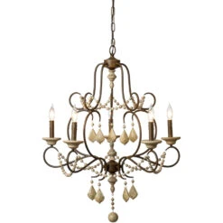 Yellowstone 5 Light 29 Inch Rust And Natural Chandelier Ceiling Light -Home Lighting 5yell natu 4