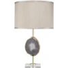 Agate 25.5 Inch 100.00 Watt Natural Lavendar Agate & Antique Brass Table Lamp Portable Light -Home Lighting 9agatelvbr