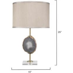 Agate 25.5 Inch 100.00 Watt Natural Lavendar Agate & Antique Brass Table Lamp Portable Light 9 Agate 25.5 Inch 100.00 Watt Natural Lavendar Agate & Antique Brass Table Lamp Portable Light -Home Lighting 9agatelvbr 2