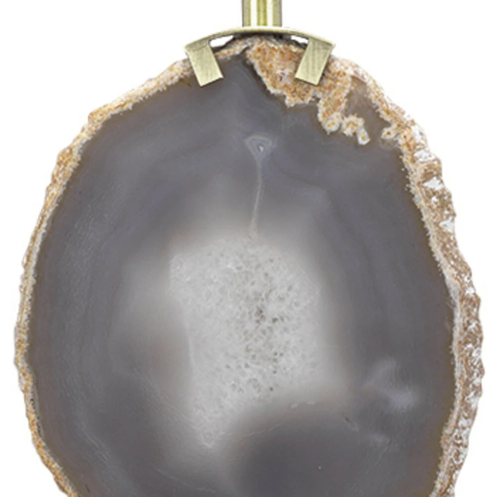 Agate 25.5 Inch 100.00 Watt Natural Lavendar Agate & Antique Brass Table Lamp Portable Light 6 Agate 25.5 Inch 100.00 Watt Natural Lavendar Agate & Antique Brass Table Lamp Portable Light - Image 4