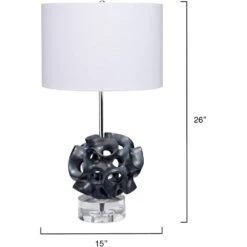 Anya 26 Inch 150.00 Watt Black And Clear Table Lamp Portable Light -Home Lighting 9anyatlbk 2
