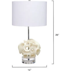 Anya 26 Inch 150.00 Watt White And Clear Table Lamp Portable Light -Home Lighting 9anyatlwh 2