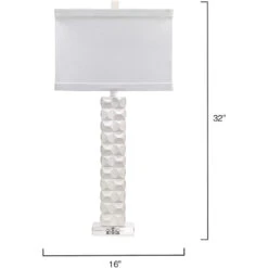 Astor 32 Inch 100.00 Watt Textured Matte White Table Lamp Portable Light -Home Lighting 9astortlwh 5