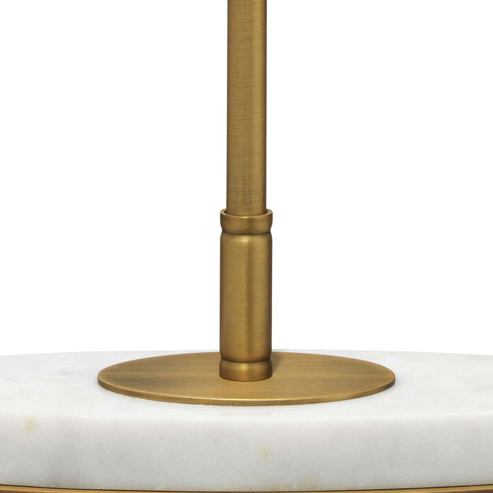 Barcroft 28 Inch 25.00 Watt Antique Brass & White Table Lamp Portable Light 6 Barcroft 28 Inch 25.00 Watt Antique Brass & White Table Lamp Portable Light - Image 4