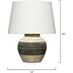 Bernard 20 Inch 150 Watt Beige And Dark Grey Table Lamp Portable Light -Home Lighting 9bernardbedg 2 1
