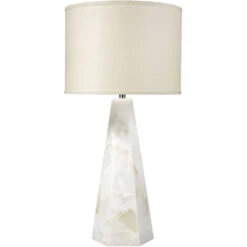 Borealis 37 Inch 150.00 Watt Alabaster Table Lamp Portable Light, Hexagon