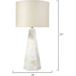 Borealis 37 Inch 150.00 Watt Alabaster Table Lamp Portable Light, Hexagon -Home Lighting 9borehexalab 5
