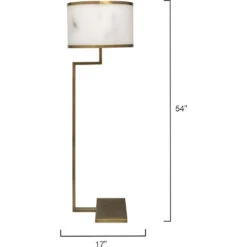 Corso 54 Inch 60.00 Watt White & Antique Brass Floor Lamp Portable Light -Home Lighting 9corsflab 5