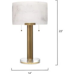 Elancourt 23 Inch 40.00 Watt White & Antique Brass Table Lamp Portable Light 8 Elancourt 23 Inch 40.00 Watt White & Antique Brass Table Lamp Portable Light -Home Lighting 9elantlwhab 5