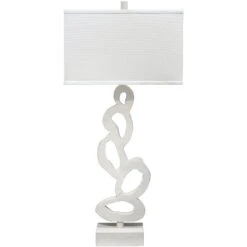 Ivy 34 Inch 150 Watt White Plaster Table Lamp Portable Light