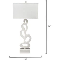 Ivy 34 Inch 150 Watt White Plaster Table Lamp Portable Light -Home Lighting 9ivytlwhite 5 1