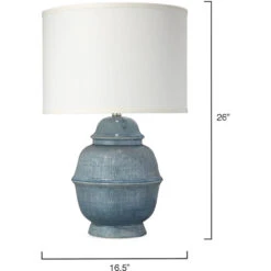 Kaya 26 Inch 150.00 Watt Blue Ceramic Table Lamp Portable Light -Home Lighting 9kayabld71cl 2