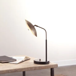 Marvin 20 Inch 7.00 Watt Brushed Brass & Matte Black Desk Lamp Portable Light -Home Lighting 9marvintlbk 3