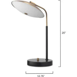 Marvin 20 Inch 7.00 Watt Brushed Brass & Matte Black Desk Lamp Portable Light -Home Lighting 9marvintlbk 5