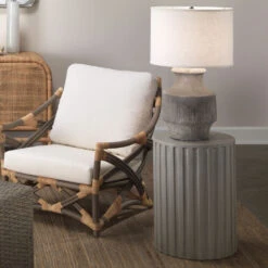 Masonry 27 Inch 150.00 Watt Grey Ceramic Table Lamp Portable Light -Home Lighting 9masogrd131c 5