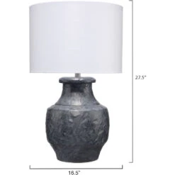 Masonry 27.5 Inch 150.00 Watt Textured Charcoal Plaster Table Lamp Portable Light -Home Lighting 9masonrychar 2