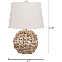 Maui 24.5 Inch 60 Watt Natural Table Lamp Portable Light -Home Lighting 9mauitlnat 2