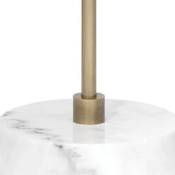 Minerva 52 Inch 40.00 Watt Antique Brass & White Marble Twin Shade Floor Lamp Portable Light -Home Lighting 9mine flab 1