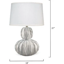 Oceane Gourd 27 Inch 150.00 Watt White Ceramic Table Lamp Portable Light -Home Lighting 9oceawhc131g 2