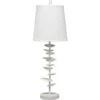 Petals 29.75 Inch 100.00 Watt White Plaster Table Lamp Portable Light 1 Petals 29.75 Inch 100.00 Watt White Plaster Table Lamp Portable Light -Home Lighting 9petalstlwh 1