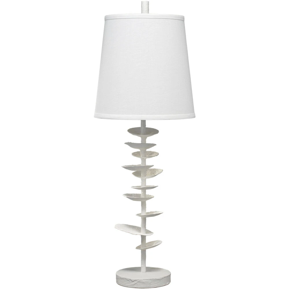 Petals 29.75 Inch 100.00 Watt White Plaster Table Lamp Portable Light 3 Petals 29.75 Inch 100.00 Watt White Plaster Table Lamp Portable Light
