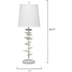 Petals 29.75 Inch 100.00 Watt White Plaster Table Lamp Portable Light 10 Petals 29.75 Inch 100.00 Watt White Plaster Table Lamp Portable Light -Home Lighting 9petalstlwh 2
