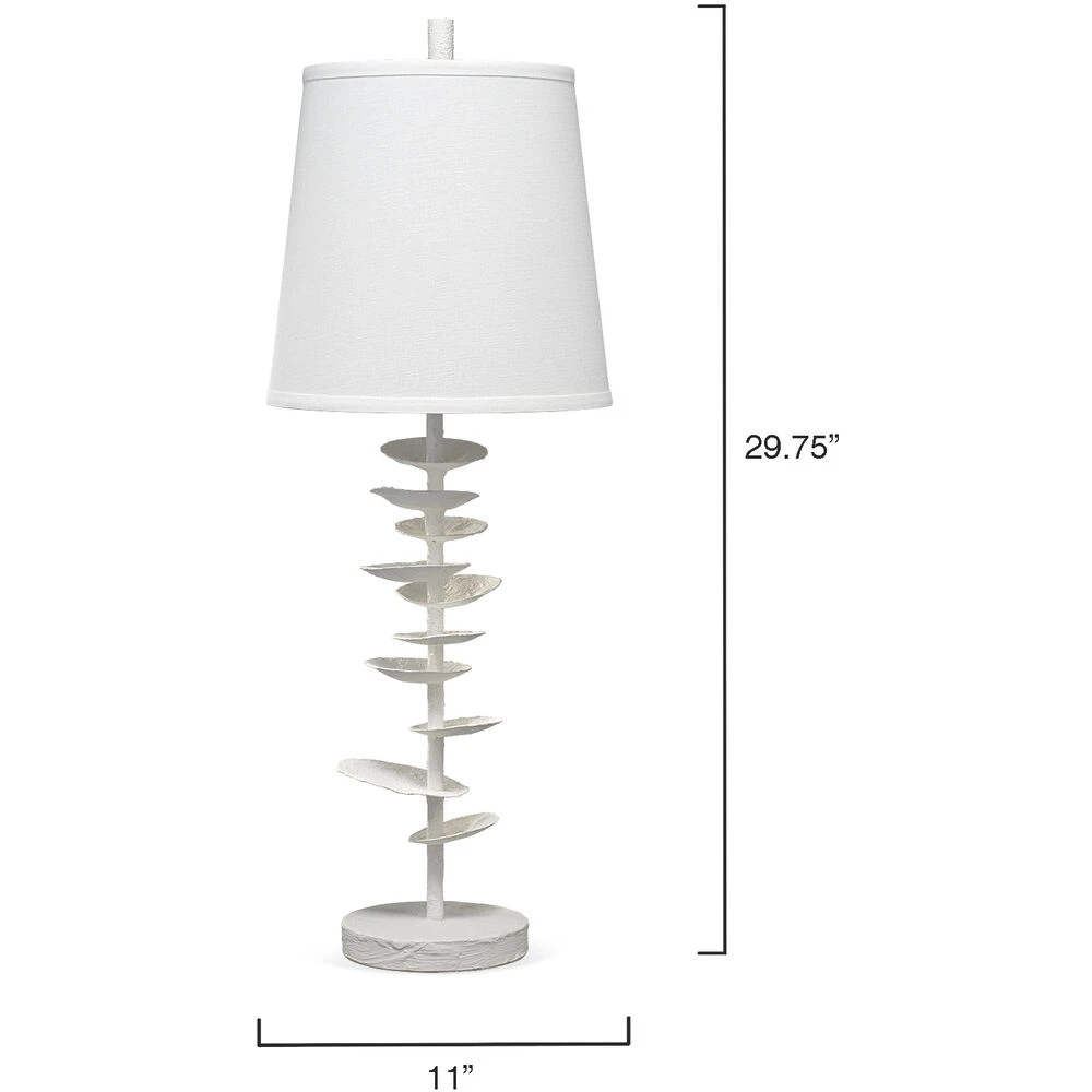 Petals 29.75 Inch 100.00 Watt White Plaster Table Lamp Portable Light 5 Petals 29.75 Inch 100.00 Watt White Plaster Table Lamp Portable Light - Image 3