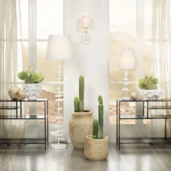 Petals 29.75 Inch 100.00 Watt White Plaster Table Lamp Portable Light 12 Petals 29.75 Inch 100.00 Watt White Plaster Table Lamp Portable Light -Home Lighting 9petalstlwh 4