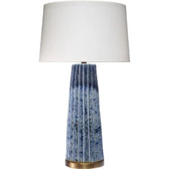 Pleated 32.25 Inch 150.00 Watt Cornflower Blue Table Lamp Portable Light