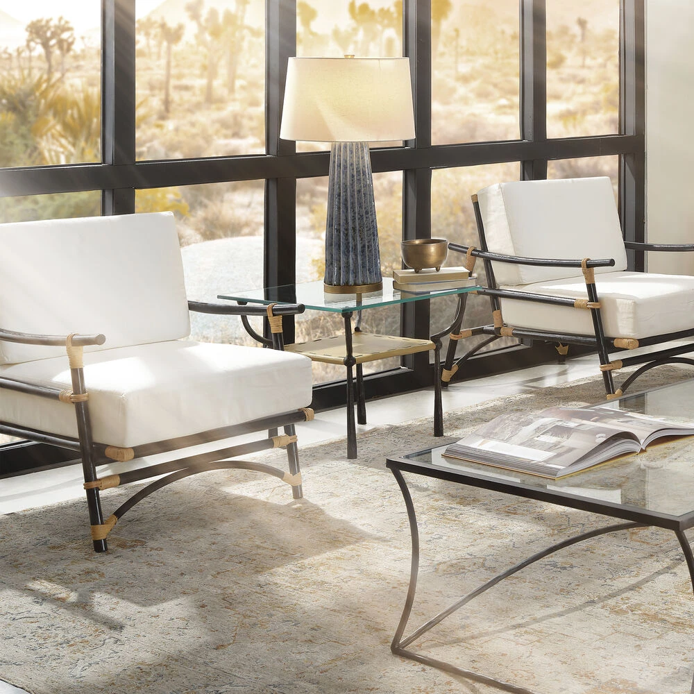 Pleated 32.25 Inch 150.00 Watt Cornflower Blue Table Lamp Portable Light 4 Pleated 32.25 Inch 150.00 Watt Cornflower Blue Table Lamp Portable Light - Image 2