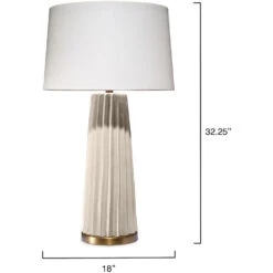 Pleated 32.25 Inch 150.00 Watt Cream Table Lamp Portable Light -Home Lighting 9pleatedtlcr 2 1