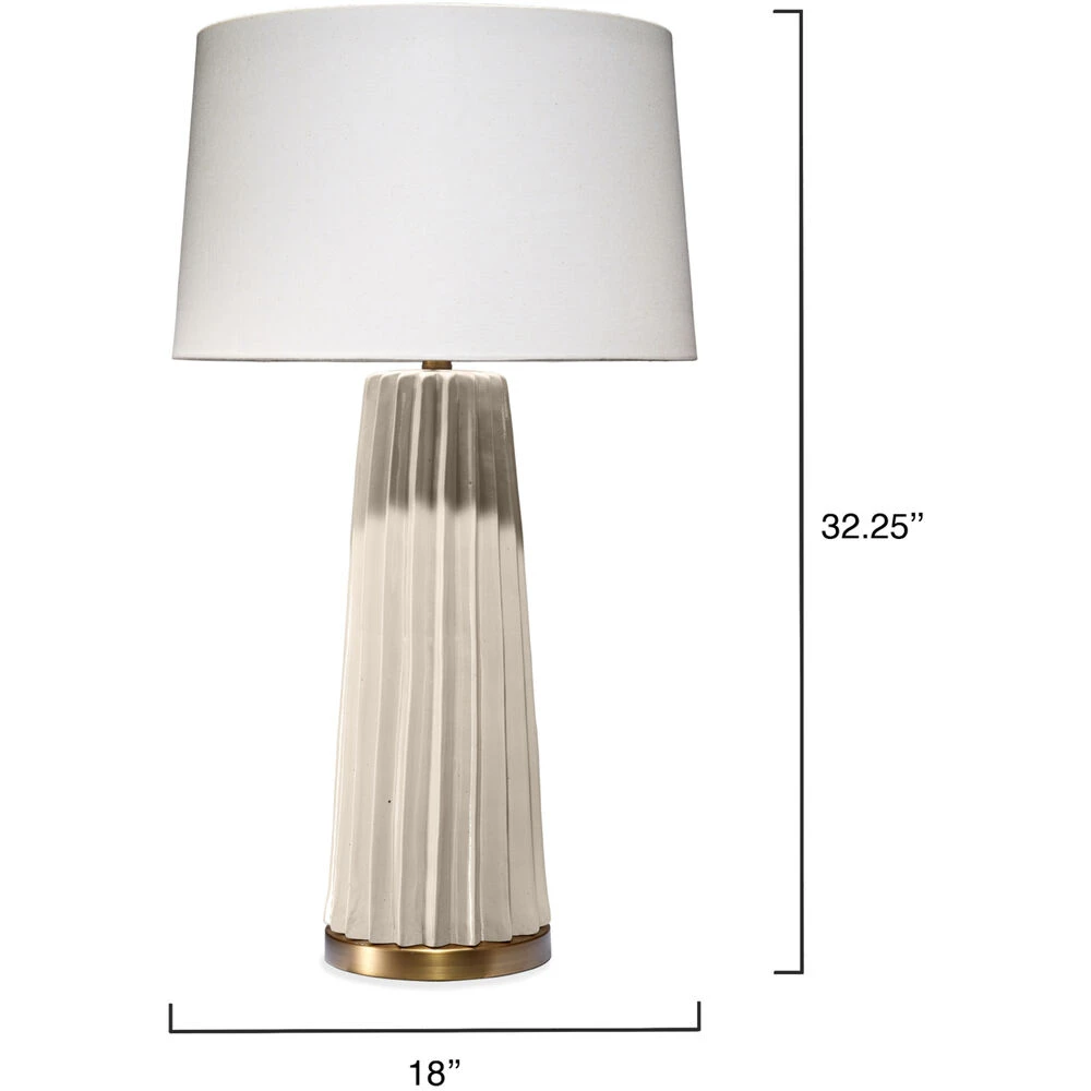 Pleated 32.25 Inch 150.00 Watt Cream Table Lamp Portable Light 5 Pleated 32.25 Inch 150.00 Watt Cream Table Lamp Portable Light - Image 3