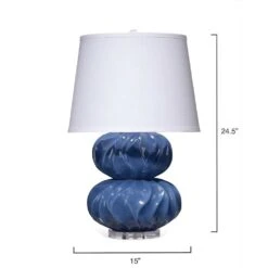 Pricilla 25 Inch 150.00 Watt Navy Blue Double Gourd Table Lamp Portable Light -Home Lighting 9pricillanv 2