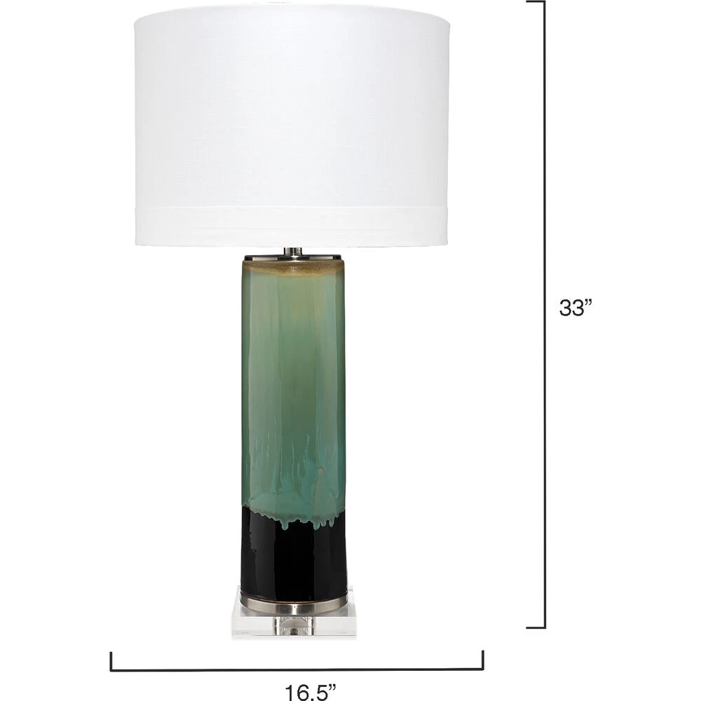 Wythe 33 Inch 150.00 Watt Aqua / Black / Cream Glaze Table Lamp Portable Light 4 Wythe 33 Inch 150.00 Watt Aqua / Black / Cream Glaze Table Lamp Portable Light - Image 2