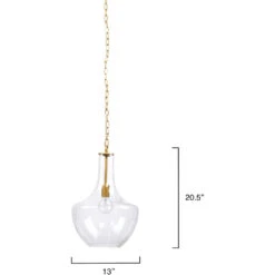 Sutton 1 Light 13 Inch Clear Pendant Ceiling Light -Home Lighting ls5suttonab 2