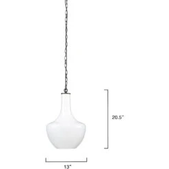 Sutton 1 Light 13 Inch White Pendant Ceiling Light -Home Lighting ls5suttonwh 2