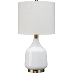Amelia 24.5 Inch 100.00 Watt White Table Lamp Portable Light
