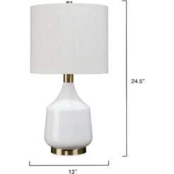 Amelia 24.5 Inch 100.00 Watt White Table Lamp Portable Light -Home Lighting ls9ameliwhbr 2