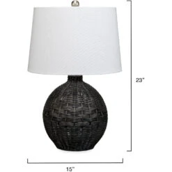 Cape 23 Inch 150.00 Watt Black Table Lamp Portable Light -Home Lighting ls9capeblack 2