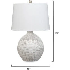 Cape 23 Inch 150.00 Watt White Table Lamp Portable Light -Home Lighting ls9capewhite 2