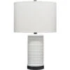 Furrowed 23 Inch 150.00 Watt White Table Lamp Portable Light -Home Lighting ls9furrowhbk 1