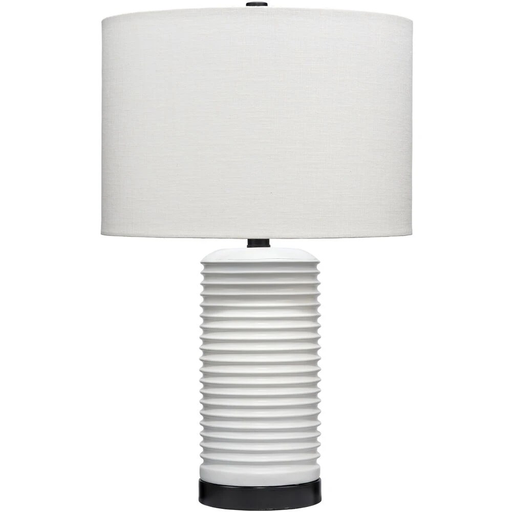 Furrowed 23 Inch 150.00 Watt White Table Lamp Portable Light 3 Furrowed 23 Inch 150.00 Watt White Table Lamp Portable Light
