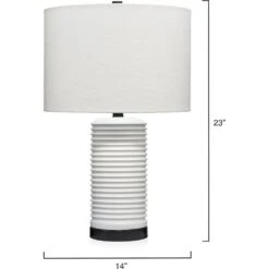Furrowed 23 Inch 150.00 Watt White Table Lamp Portable Light -Home Lighting ls9furrowhbk 2 1
