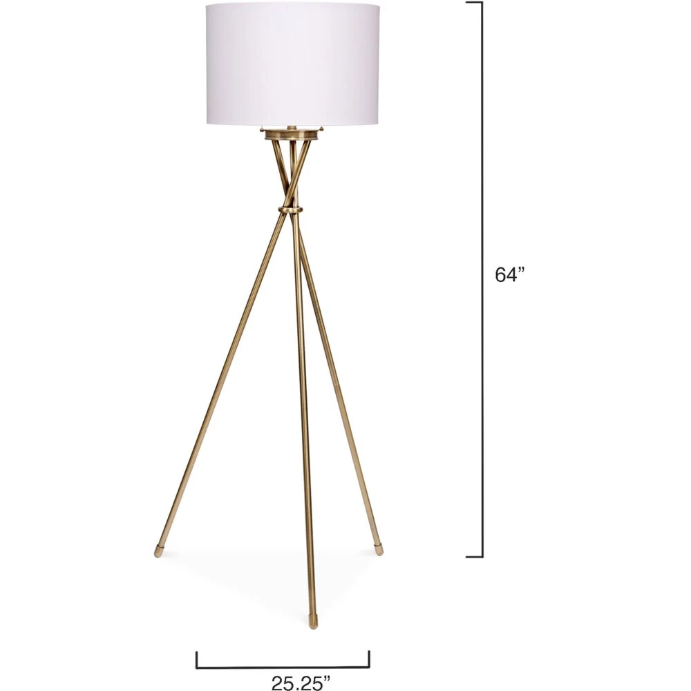Manny 64 Inch 100.00 Watt Antique Brass Floor Lamp Portable Light 4 Manny 64 Inch 100.00 Watt Antique Brass Floor Lamp Portable Light - Image 2